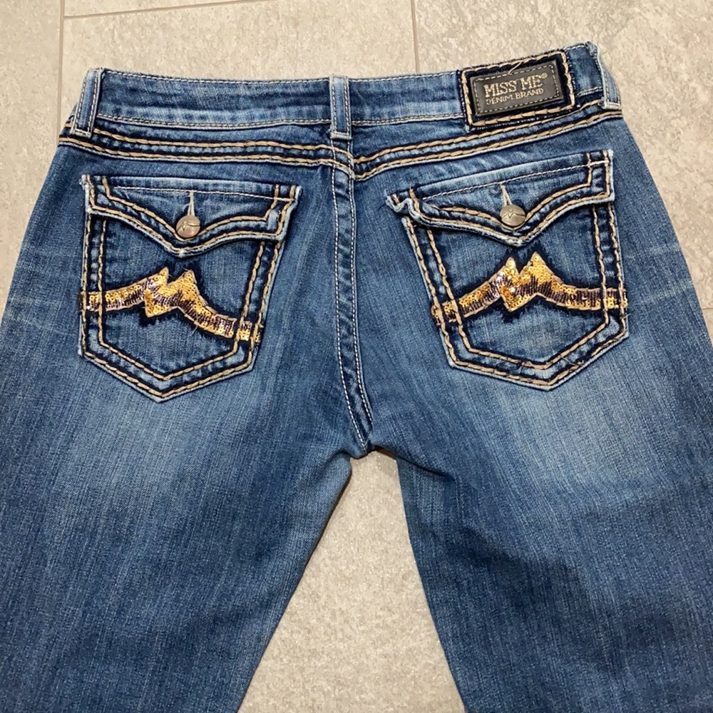 Miss Me embellished flap pocket boot cut jeans 32